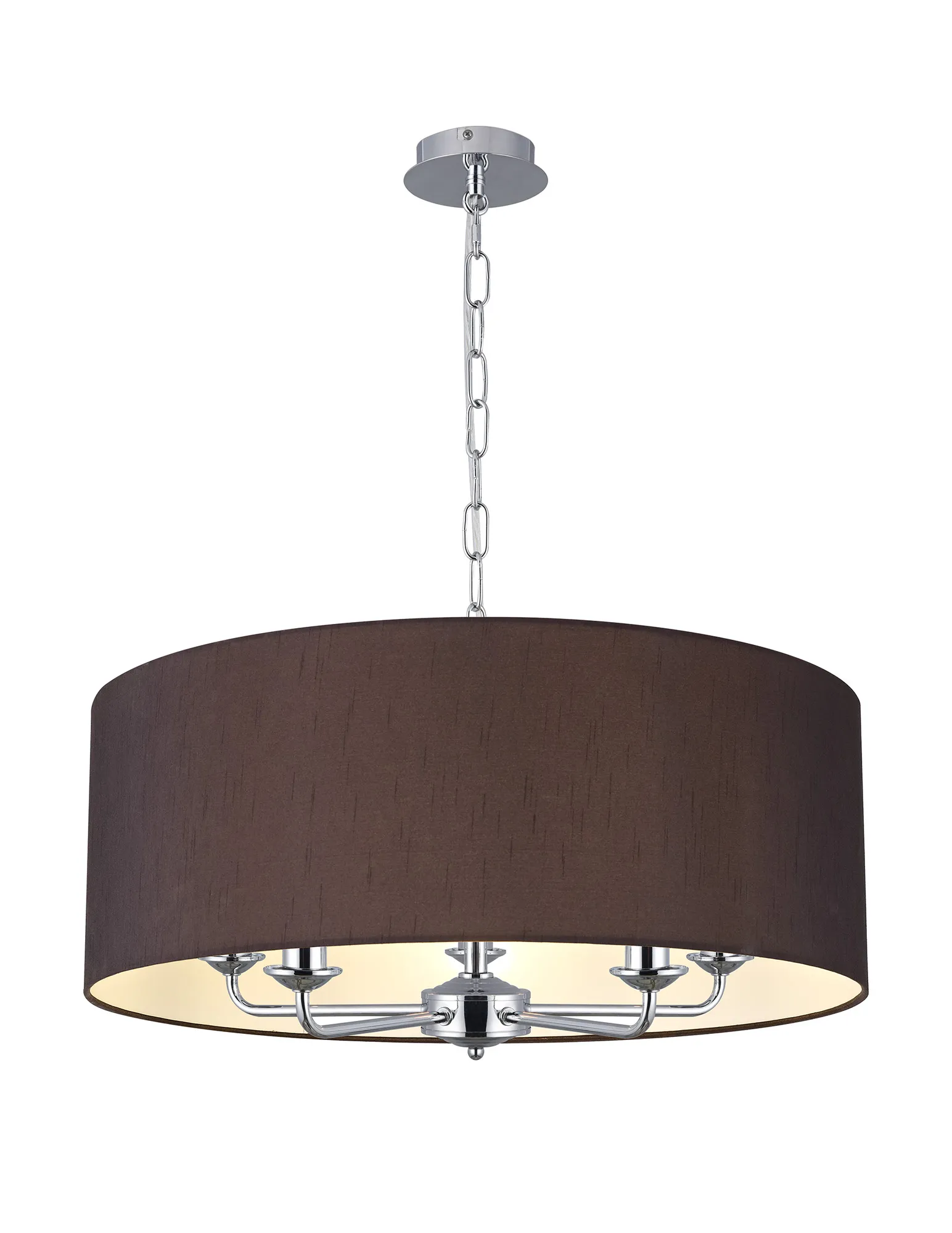 DK0650  Banyan 60cm 5 Light Pendant Polished Chrome, Black